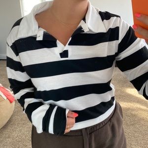 Black and white stripped long sleeve.